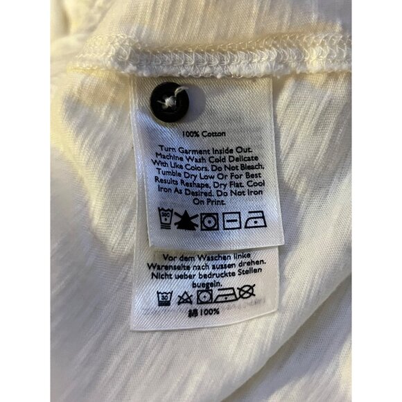 Eddie Bauer Cotton Henley Top Womens L Used Cream Button Trim Long Sleeve - Picture 8 of 14